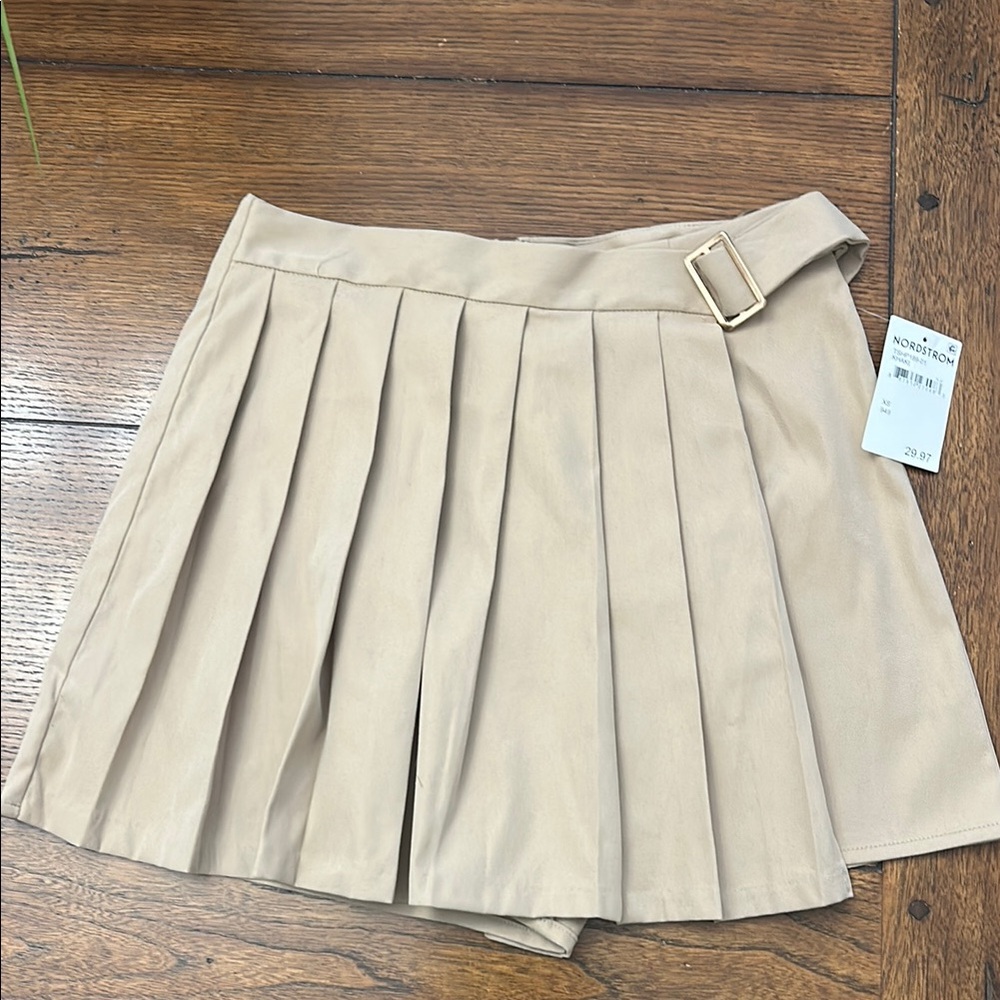 19 Cooper Tan Mini Pleated Skorts Nordstrom